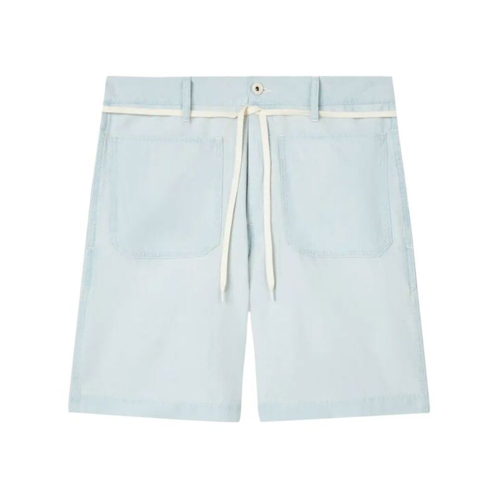 Kenzo Men Straight Shorts In Stone Bleach Chambray